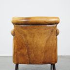 Gezellige, Comfortabele Rundleren Fauteuil/armchair In Een Unieke Kleur thumbnail 5