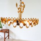 Retro Vintage Hanglamp Hollywoodregency Jaren 60 Goud Kleur thumbnail 6
