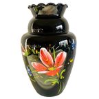 Grote Art Deco Vaas Zwart Booms Glas Bloemen thumbnail 2