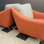Set Of Pink And Grey Club Chairs 1960S thumbnail 10