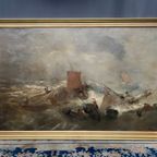 Auguste Henri Musin (1852-1923) “Storm”. thumbnail 3