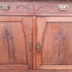 Vintage Art Deco Commode Antiek Kastje Eiken Dressoir Jr 20 thumbnail 9