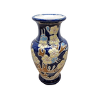 Vintage Franse Keramieken Kobalt Blauwe Vaas thumbnail 3