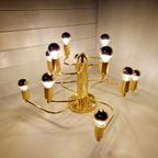 Design Plafondlamp/Kroonluchter Van Messing, Jaren 70 thumbnail 15