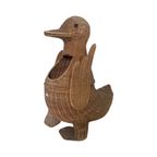 Olivier Cajan - Duck Shaped Laundry Or Newspaper Basket - Wicker / Ratan - 1970’S thumbnail 2