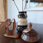 Vintage Plafoniere, Plafond Lamp, Facet Glas Lampje thumbnail 18