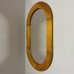Vintage Jaren 70 Zweeds Design Ovale Grenen Houten Spiegel thumbnail 3