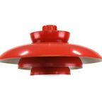 Original Red Danish Pendant Lamp - Fog And Morup By Jo Hammerborg - Model Penta - 1960 thumbnail 2