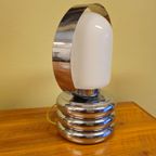Vintage Space Age Chromen Melkglas Tafellamp Bureaulamp Lamp thumbnail 7
