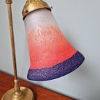 Art Deco Bureaulamp In Messing En Gesatineerd Glas, 1920-30 thumbnail 4