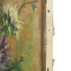 Groot Bloemen Stilleven Schilderij Dahlia’S Gesigneerd M. Vierstraete thumbnail 13