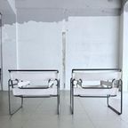 2X Vintage Original Wassily B3 Armchairs By Marcel Breuer thumbnail 4