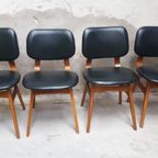 4 Vintage Stoelen Donkergroene Keukenstoelen Retro Stoelen thumbnail 3