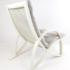 Vintage Unieke Fauteuil Wit Rattan Eighties Grijs Roze Wit thumbnail 7