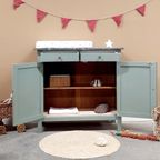 Groene Vintage Commode Met Grijs Marmeren Blad thumbnail 8