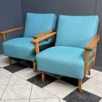 Set Of 2 Blue Vintage Relax Chairs 1960S thumbnail 15