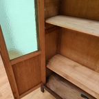Vintage Antieke Boekenkast Wandkast Servieskast Kast Vitrinekast. thumbnail 12