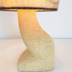 Vintage Sculptuur Tafellamp Natuursteen Wol 1970 Art Piece thumbnail 5