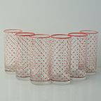 French Longdrink Glasses With Red Polkadots Price/Set thumbnail 2