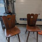 4 Vintage Houten Eet-Stoelen Uit De Jaren 50S/60S thumbnail 13