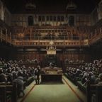 Banksy’S Monkey Parliament Canvas Print Ingelijst thumbnail 2