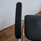Vintage Kinder Kappersstoel 1950 Gispen Stijl Chroom & Zwart Barber Chair Children thumbnail 2