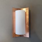 3 X Bankamp Leuchten Sconces / Wall Lights '80s White Glass / Glass With A Layer Of Copper. Wide thumbnail 9