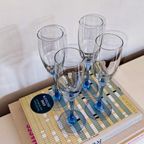 4x Champagneglazen Luminarc France Lichtblauwe Steel thumbnail 3