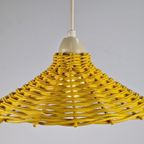 Vintage Riet Rotan Geel Hanglamp Scandinavisch ’60 Boho Lamp thumbnail 5