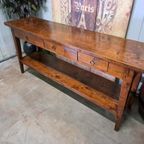 Klassieke Geleefde Teakhouten Sidetable, Wandconsole, Halta thumbnail 4