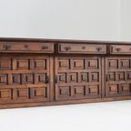 Spanish Brutalist Sideboard In Carved Solid Wood thumbnail 11