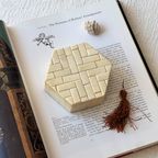 Vintage Wooden Trinket Box With Bone Inlay thumbnail 3