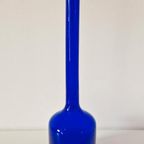 * Vintage Glazen Fles Vaas Kobalt Blauw Empoli thumbnail 2