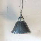 Emaille Fabriekslamp Zwart thumbnail 3