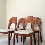 Set Van 4 Vintage Houten Koefoeds Hornslet Stoelen thumbnail 6