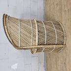 Vintage Geweven Rotan / Rattan Stoel / Luie Bohemian Stoel ( Lazy Rotan Chair ) thumbnail 5