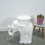 Porseleinen Grote Wit Met Goud Olifant Plantentafel Vintage thumbnail 12