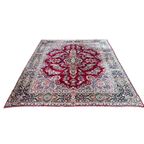 Xl Perzisch Kerman Vloerkleed Handgeknoopt 270X365Cm Vintage Tapijt - Rood Blauw Roze - Reliving thumbnail 3