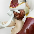 Bohemia Royal Dux Porseleinen Beeld Harlequin & Columbine Tsjechië thumbnail 7