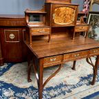 Prachtig Antiek Frans Bureau In Art Nouveau Stijl. thumbnail 3