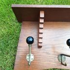 Vintage Eikenhouten Kapstok, Art Deco Style, Wandkapstok thumbnail 3