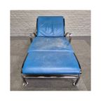 Blauw Lederen Lounge Stoel Futuro 3 Door Massimo Iosa Ghini Voor Moroso - Italië Jaren 80 thumbnail 8
