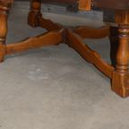 Eiken Fauteuil Met Leer Bekleed thumbnail 6
