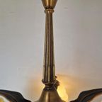 Art Deco Bronzen 5 Armige Kroonluchter thumbnail 12