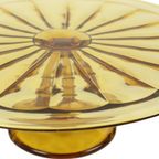 Art Deco Amber Taartschotel Depression Glass Verrerie Scailmont thumbnail 11