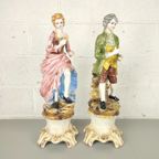 Duo Italiaanse Porseleinen Beelden 73Cm thumbnail 2