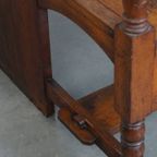 Antieke Houten Bank Met Een Hoge Rug En Leuke Details Uit Eind 19e/ Begin 20e Eeuw thumbnail 9