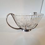 Antieke Kristal Met Zilver Suikerpot Schaal thumbnail 7