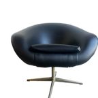 Vintage Zwarte Fauteuil / Eenzit Met Stervoet Jansson thumbnail 5