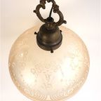 Vintage Hanglamp Messing / Glas thumbnail 5